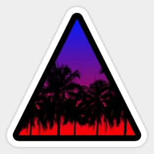 Palm Tree Sunrise Triangle Vacation Sticker